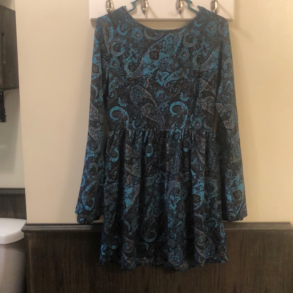Long Sleeve Blue Dress